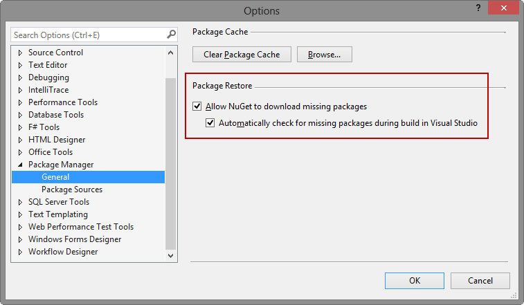 Allow nuget to download missing packages