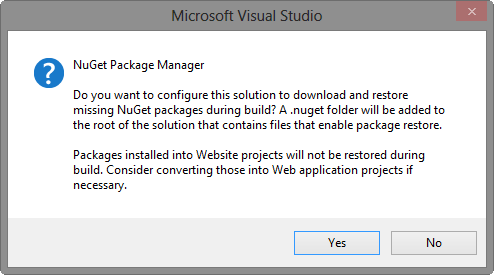 Enable NuGet package restore | This Dot Life