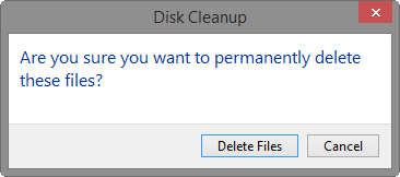 Disk cleanup - warning