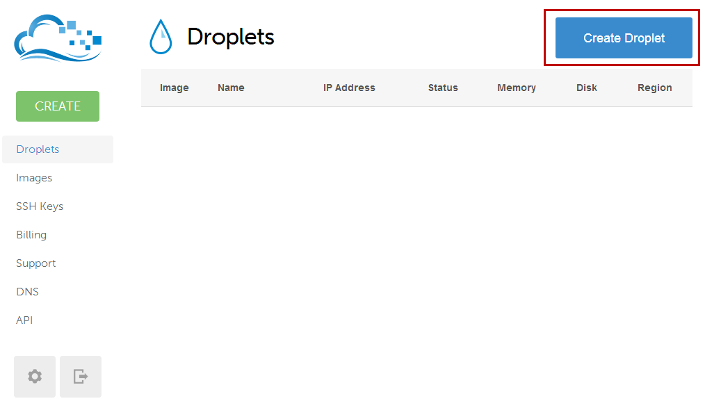 DigitalOcean - Create Droplet