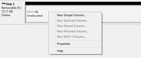 Flash drive - ready for partitions