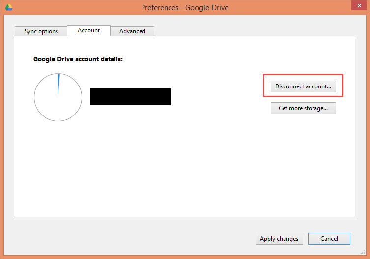 change google drive sync folder