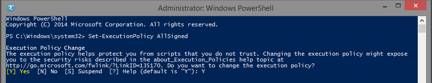 Set-ExecutionPolicy AllSigned