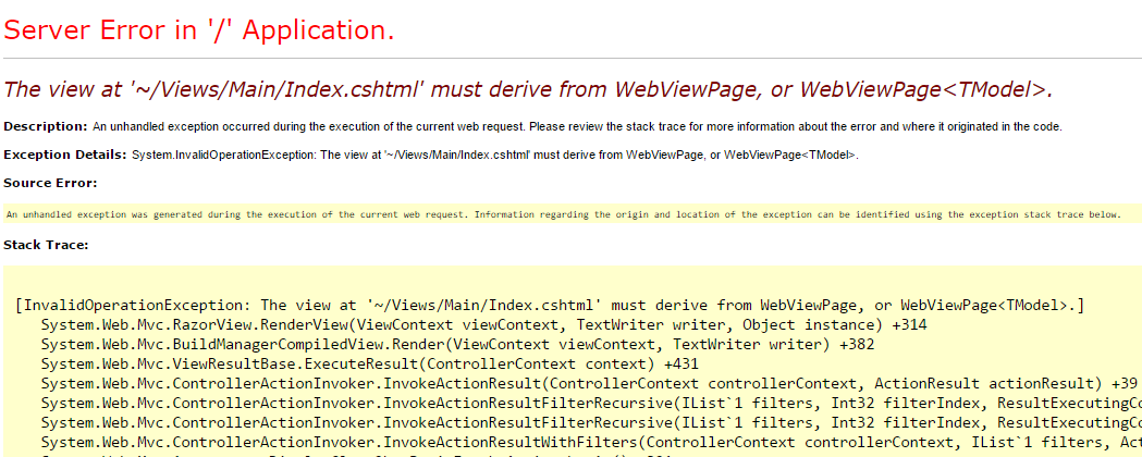 View must derive from WebViewPage error