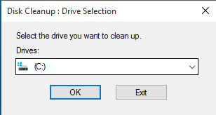 Select the drive you want to clean up