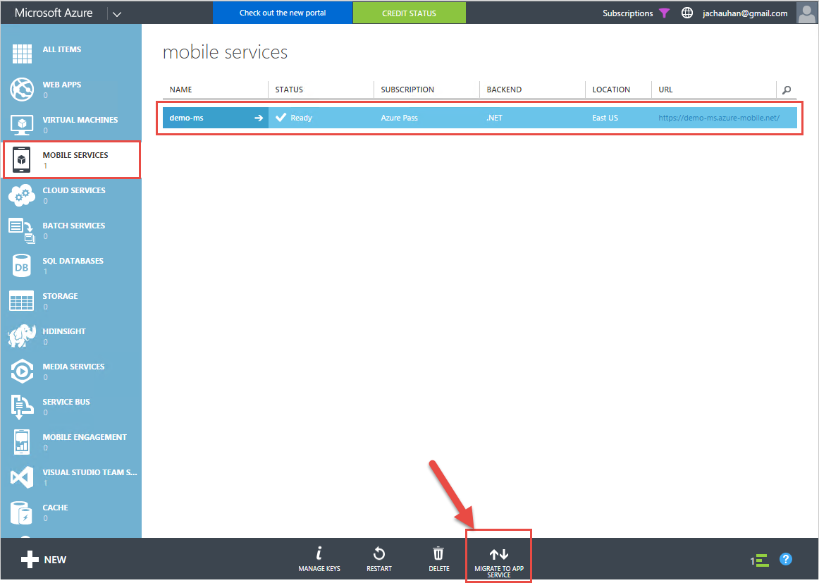 Migrate to App Service - Azure option