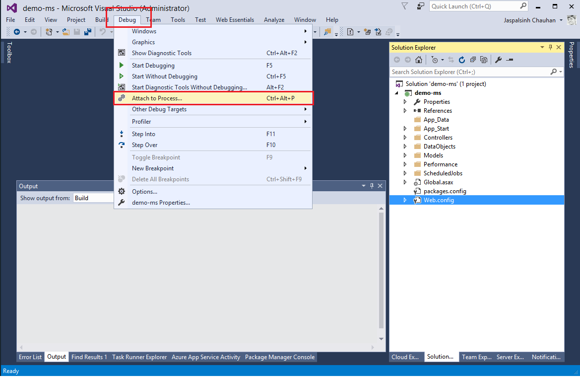 To debug attach visual studio to process ошибка vimeworld