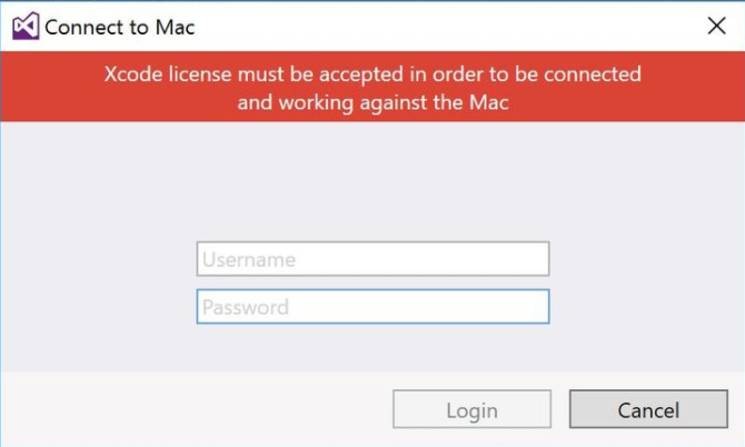 VS connection to Xamarin MAC agent failed